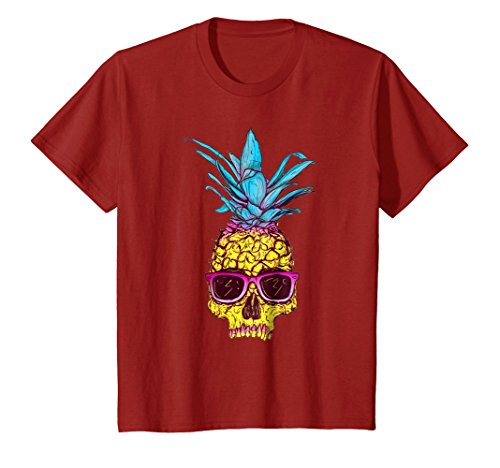 Kids tropical pineapple skull shirt cool summer sunglas…