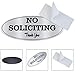 No Soliciting Sign Self-Adhesive Signboard Oval Silver Sign Board for Keeping Unwanted Visitors Away (1 Piece)