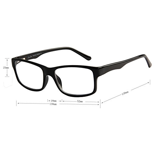 LianSan Brand Designer Fashion Acetate Reading Glasses Men Full Frame Spectacle Glasses Women Spring Hinged Arms Reading Eyeglasses L7801 (+3.00, black)