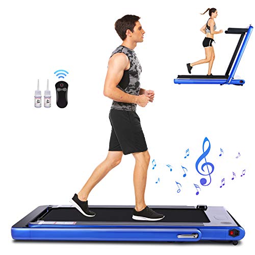ANCHEER 2 In 1 Treadmill, 2.25HP Under Desk Folding Treadmill With