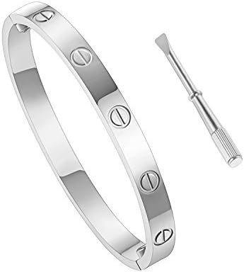 luo an Women's Fashion Love Bracelet - Titanium Steel Screws and 3 Crystal Designs Bracelets