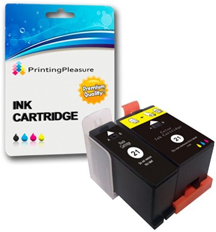 Printing Pleasure 2 (FULL SET) Compatible Dell Series 21 Ink Cartridges for Dell P513W P713W V313 V313W V513W V515W V51 V715W - Black/Colour, High Capacity