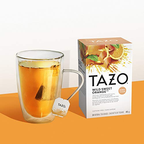 TAZO WILD SWEET ORANGE TEA BAGS, UNSWEETENED HERBAL TEA, CAFFEINE FREE, 20 TOTAL BAGS