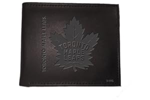 Team Sports America NHL Toronto Maple Leafs Black Wallet | Bi-Fold | Officially Licensed Stamped Logo | Made of Leather | Money and Card Organizer | Gift Box Included