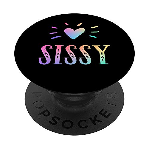 Sissy Gift Heart Rainbow Watercolor Love Name Sissy PopSockets Grip and Stand f…