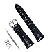 Vetoo 22mm / 20mm Leather Watch Band, Genuine Cowhide Replacement Watch Strap for Men and Women (Black/Brown)