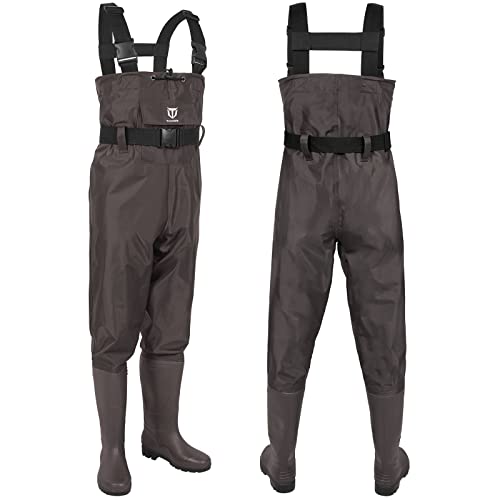 TIDEWE Bootfoot Chest Wader, 2Ply Nylon/PVC Waterproof Fishing