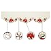 Grelucgo Cream Christmas Holiday Embroidered Poinsettia Mantel Scarf Runners Winter Decorations 69 by 17 Inch