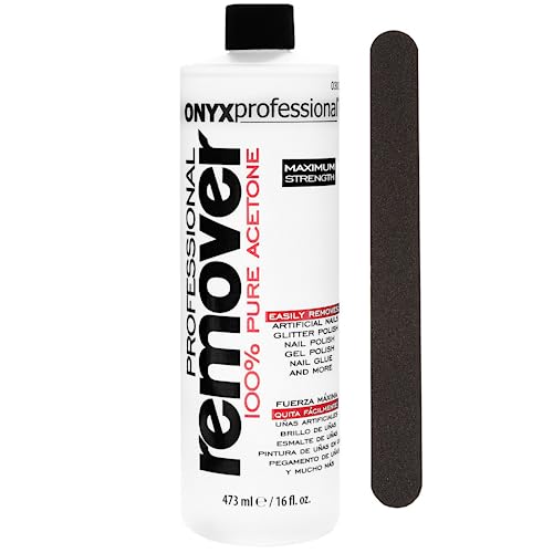 Onyx Professional 100 Acetone Nail Polish Remover Kit 16 Fl Oz. Bottle