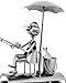 BRUBAKER Wine Bottle Holder Angler with Sunshade Metal Sculptures and Figurines Decor Wine Racks and Stands Gifts Decoration