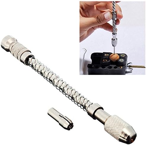 Letbo New Mini Pin Vise Wood Spiral Semi-automatic Hand Drill with Chuck for Jewelry Tool Micro Twist Bit