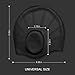 OTOO Adult Long Hair Swim Cap,Waterproof,Durable Silicone Swimming Caps for Curly Hair Unisex Children Woman and Men (Black1)