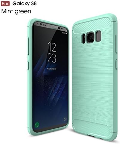 Galaxy S8+ Case,LJKEN [Slim Thin], [Soft Rubber Protection][Shock Resistant][Carbon Fiber Design ] Cover for Samsung Galaxy S8 Plus 2017 - Mint