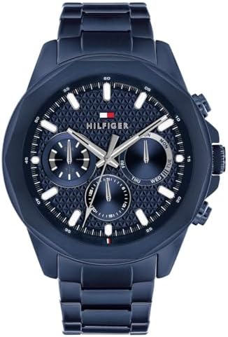 Tommy Hilfiger LARS MENS NAVY DIAL IONIC PLATED BLUE STEEL Watch ...