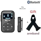 DeeFec Portable Clip Sport Bluetooth MP3 Player 8GB Lossless Sound Music Player with FM Radio Voice Recorder Supports Micro SD Card up to 64GB + Free Sport Armband (Black)