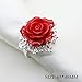 AngHui ShiPin 10pcs Red Rose Decorative Silver Napkin Ring Serviette Holder for Wedding Party Dinner Table Decor Many Color Available for Christmas Table