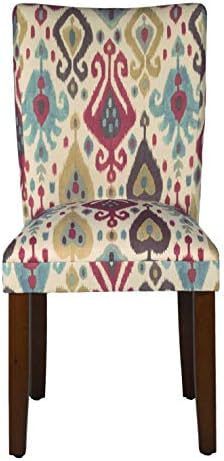 Cherry Upholstered Dining Chair Set with Clear Legs - Dimensions 19
