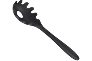 homozy Silicone Pasta Utensil Server Spaghetti Noodles Serving Spoon - Black