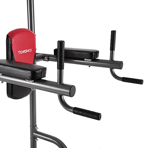 TOMSHOO Fitness Power Tower with Dip Station Pull Up Bar Standing Multi