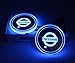 2pcs LED Car Cup Holder Lights for Nissan, 7 Colors Changing USB Charging Mat Luminescent Cup Pad, LED Interior Atmosphere Lamp
