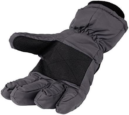 JJseason Men's Winter Gloves Fashion Outdoor Gloves Warm Waterproof Gloves Cycling Biking Gloves Snowmobile Snowboard Ski Gloves Athletic Gloves Mittens (Black+Grey)