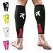Rymora Calf Compression Sleeves Men Women Shin Splints Running (Pair Black) (L)