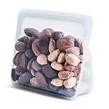 Stasher Stand-Up 100% Silicone Reusable Food Storage Bag, 7.75" x 3" (56-ounce), Clear