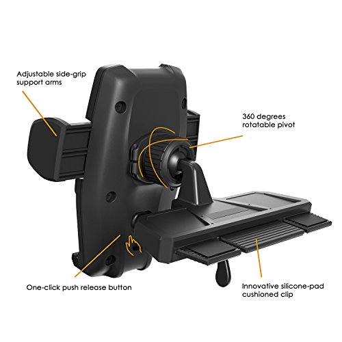 CD Phone Mount, WizGear Universal Car Phone Mount, CD Slot Car Mount Holder with New Gravity Self-Locking Design Mount, Compatible with All Smartphones (New Gravity Self-Locking Mount) - Thumbnail 3