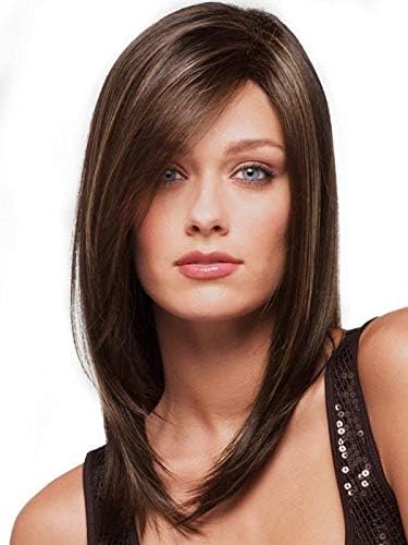 Laine Wig Color Creamy Toffee - Noriko Wigs 14" Long Sleek Straight Layers Razored Edges Synthetic Mid-Back Length Average Basic Cap Bundle MaxWigs Hairloss Booklet
