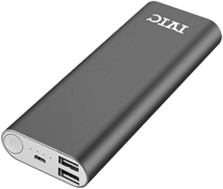 IVIC 16000mAh High Capacity Power Bank Portable External Battery Charger Pack [Dual USB Output] for Cell Phones &amp; Tablets(Grey)