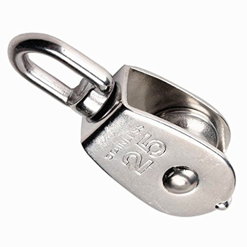 SamIdea(TM) M25 25mm 304 Stainless Steel Swivel Wire Rope Single-Sheaved Pulley Roller - Thumbnail 5