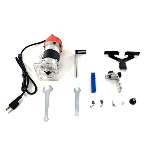 TABODD 110V 800W Router Electric Hand Trimmer Wood Router 1/4" Collets Woodworking Tool Laminate Trimmer