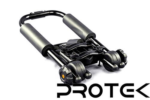 Protek Folding Foldable Collapsible J Shape Bar 150 Lbs Kayak Canoe Inflatable Paddle Board Surfboard Roof Rack Carrier Car SUV Roof Top Mount with 8 Ft Lashing Straps Tie Down Ratchet