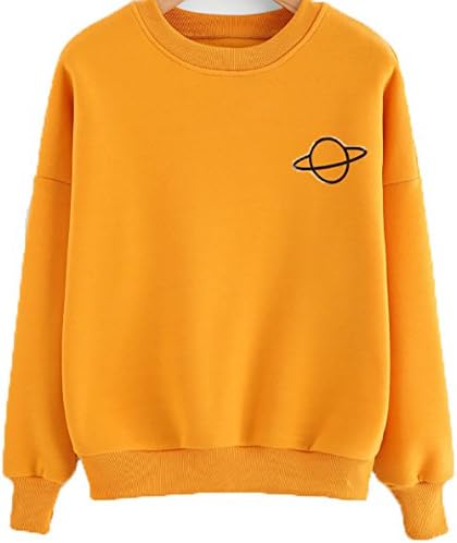 Harson Women Sweater Long Sleeve Cute Long Hoodie Warm Sweatshirt Hooded Pullover Tops (Yellow, XL)