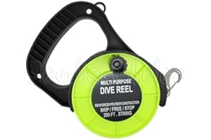 Scuba Choice Multi-Purpose Dive Reel 290ft – 4" Diameter | Stop Switch & Heavy-Duty Clip | Reliable Wreck, Cave, Drift & Spearfishing Reels for Technical & Recreational Diving