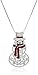 Amazon Collection Sterling Silver Swarovski Elements Crystal Snowman Pendant Necklace, 18''