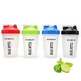 Mix Whip Blend & Shake Clear Classic Colored Screw Top Shaker Bottle Wire Whisk Sport Mixer Smoothie Protein Weight Loss Shakes & Powders Water Bottle