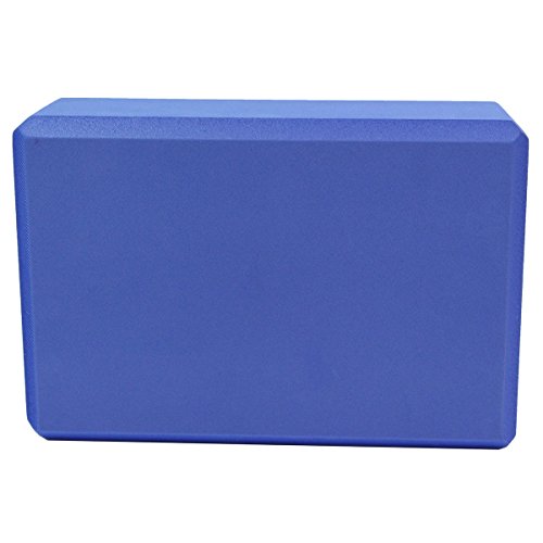 Sol Living Yoga Block - Compact Durable High Density EVA Foam Block for Balance and Stability, Exercise, Fitness, Pilates and Yoga Accessory - 3" x 6" x 9" Blue Color
