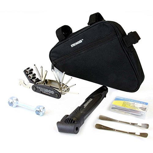 LB1 High Performance Bicycle Bike Repair Tool Kit with 29 Bicycle Tools, Tire Pump, Tire Patches, Tire Levers, Hanging Bag Bicycle Cycling Maintenance Tool Set