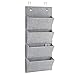mDesign Soft Fabric Over the Door Hanging Storage Organizer with 4 Large Pockets for Closets in Bedrooms, Hallway, Entryway, Mudroom - Hooks Included - Textured Print - Gray