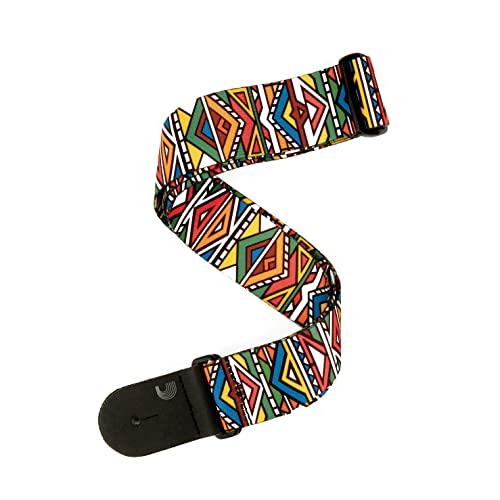 DAddario Planet Waves Guitar Strap - Ndebele Design, Polyester, Modern Style, Multicolour