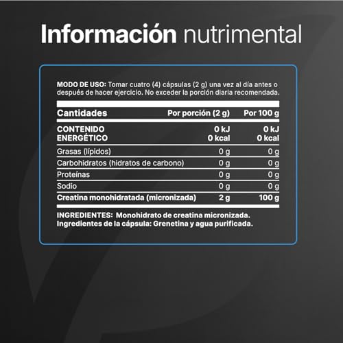 B Life Creatina Monohidratada Micronizada. 240 Cápsulas. Alta Pureza Sin Sabor. Mayor Absorción. Creatine Monohydrate