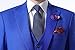 AK Beauty Men's 3 Piece Two Buttons Royal Blue Suit (Jacket+Pants+Vest) Wedding Suits for Men (XL)
