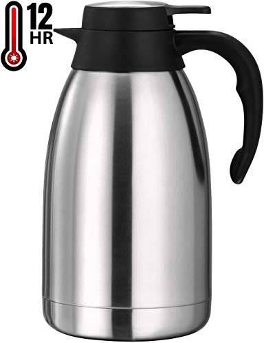 Coffee Carafe (68 Oz) - Keep water hot up to 12 Hours, stainless steel thermos carafes, double walle