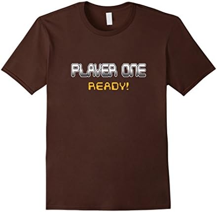 Mens Player 1 T-Shirt Player One Ready! Video Gamer Medium Brown