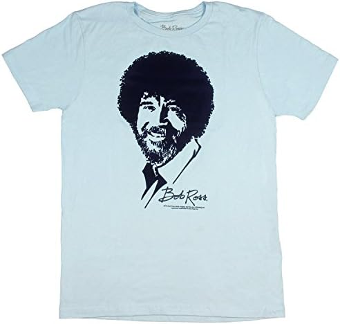 Rex Distributor Bob Ross Mens Velvet Character Portrait Design T-Shirt (Medium)