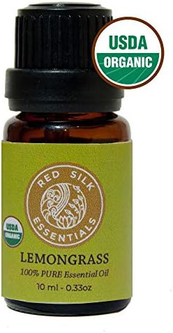 Organic Lemongrass Essential Oil, 100% Pure USDA Certified Aromatherapy for Pain Relief, Skin Health, Circulation - 10 ml