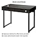LANGRIA Modern Black Computer Desk, Writing Desk with Drawers Study Home Office Furniture, 39.4'' x 21.7'' x 29.5''