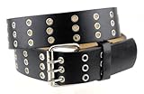 NYfashion101 Unisex Basic Leather 3 Hole Belt Plus Sizes Available 3grommetbelt