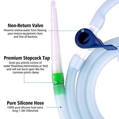 FDA-Approved Silicone Enema Bag Kit - for Coffee & Water Colon Cleanse & Detox at Home - Non-Toxic, BPA and Phthalates Free - 2 Quart Clear Bag.Clear Color.Includes Instruction Booklet. - Thumbnail 6